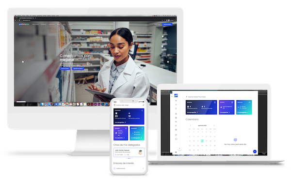 PharmaDate funcionando en diferentes dispositivos (ordenador, tableta, móvil)